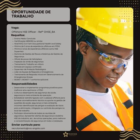 offshore hse advisor angola.